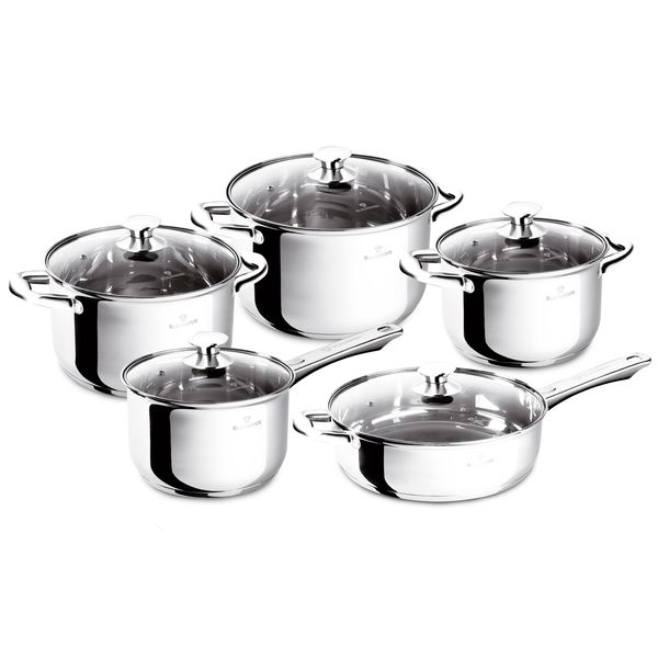Blaumann 10-Piece Stainless Steel Cookware Set - Gourmet Line