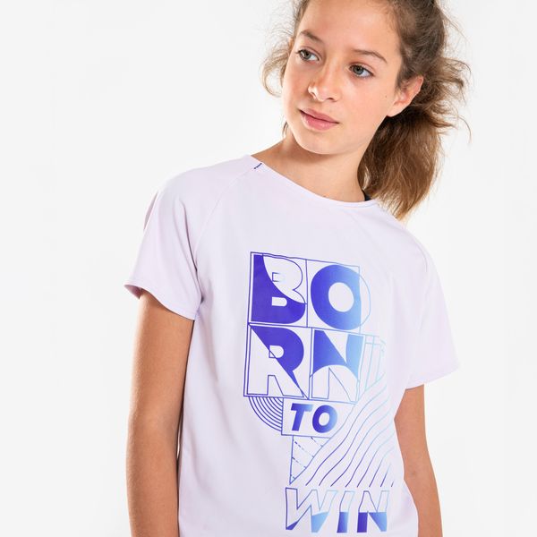 Kiprun Girl's DRY+ 500 Breathable Running T-Shirt - Pastel Lilac
