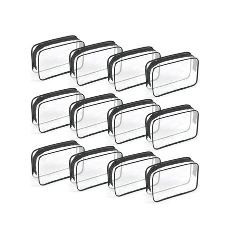 12 Packs Clear Cosmetics Bags for Women Men Waterproof Toiletry Bags PVC Image