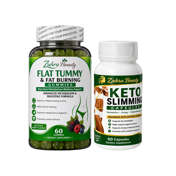Flat Tummy and Fat Burning Gummies and Keto Slimming Capsules