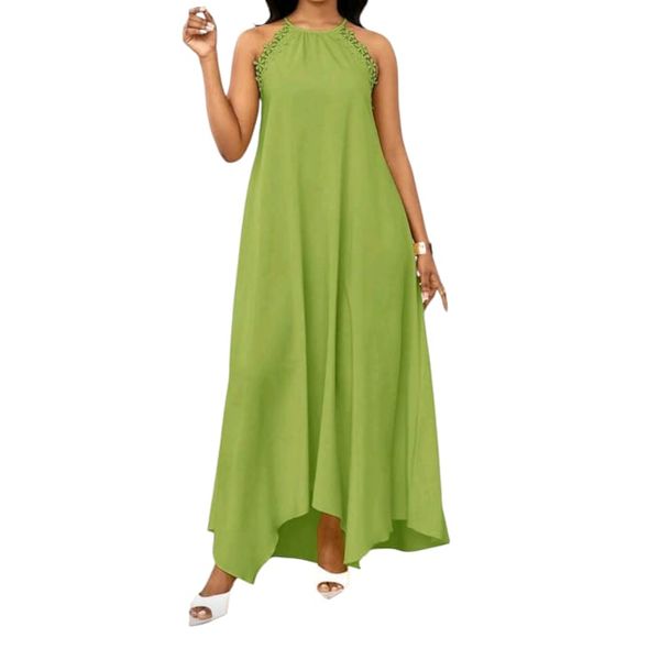 GlammeFab's Elegant Spring &amp; Summer Sleeveless Maxi Dress Green