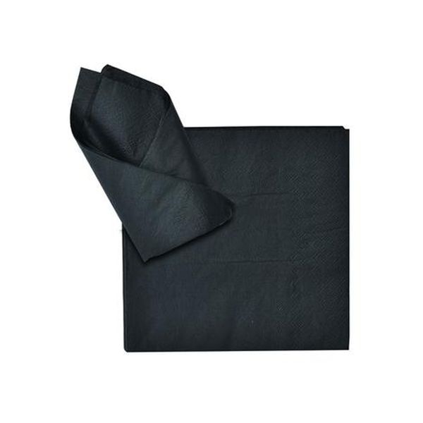 Serviettes - 2 Ply - 33cm - 20 Piece Plain Black
