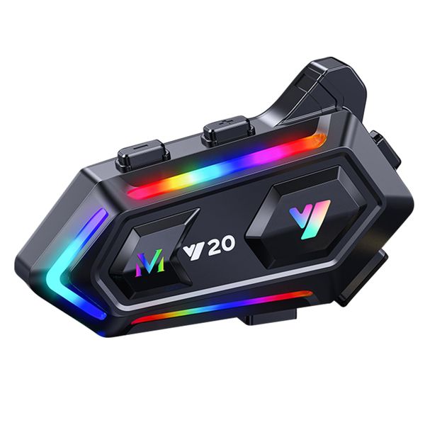 Helmet Bluetooth Headset - Waterproof RGB Dazzling Lights