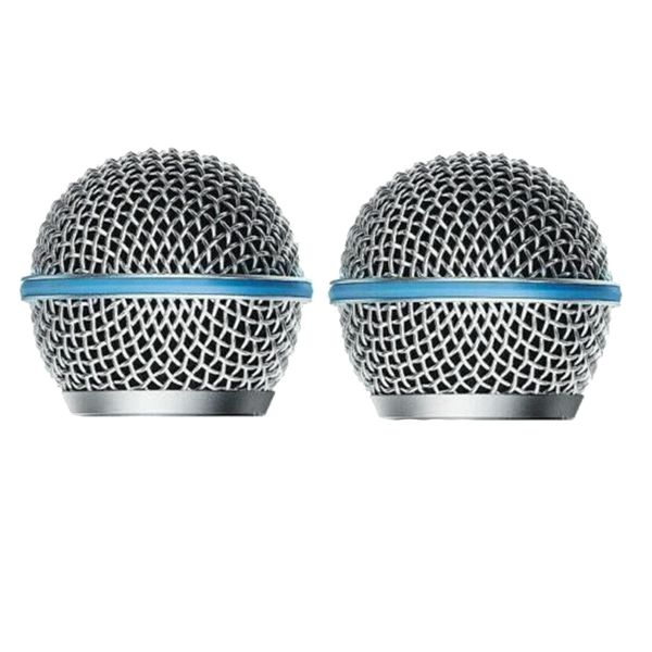 2PCS Microphone Grill Mic Grille Replacement Mic Ball Head Mesh for Shure