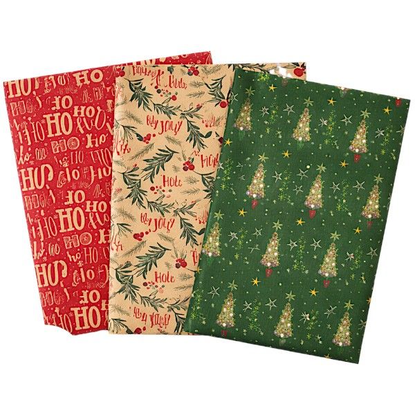 Christmas Gift Wrapping Paper Set - 3 PCS Festive Designs