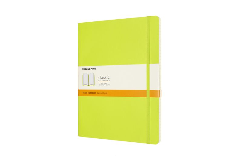 Moleskine Classic Notebook, Extra Large, Ruled, Lemon Green, Soft Cover (7.5 X 9.75)