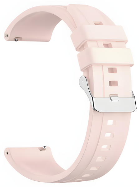 Silicone Strap Compatible with Garmin Vivoactive 5 with Silver buckle -Pink