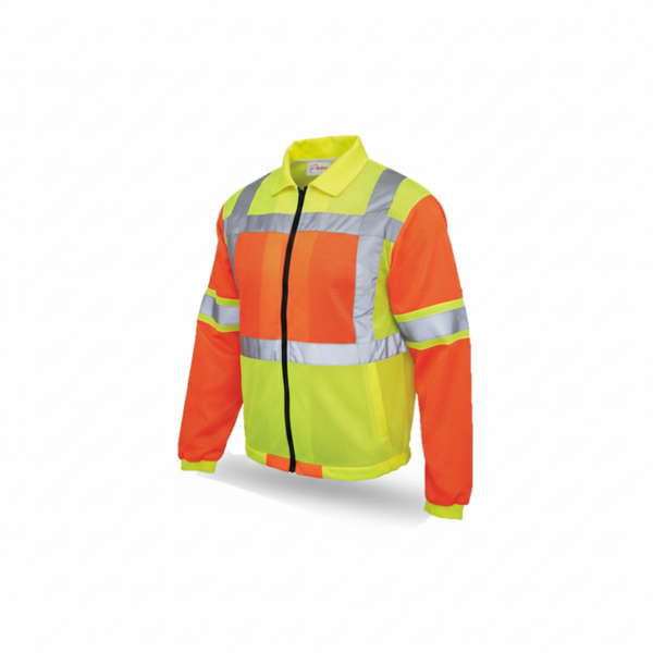 Passion Detachable Orange and Lime High Visibility Vest Metro Long Sleeve