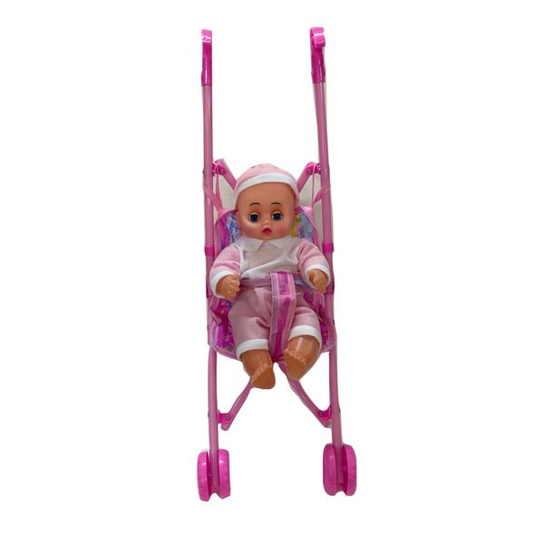 Mini Doll &amp; Pram Stroller Play set with Sound