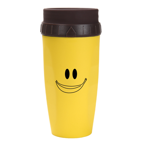 French Twist Cup Cold Drink Coffee Juice Cup Straw Cup Smiley Face