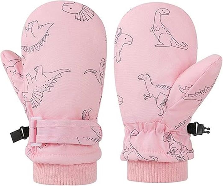 Winter Mittens With Dinosaur Pattern for Boys &amp; Girls Toddlers 2-4years