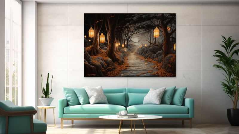 Canvas Wall Art - Lantern Phath Abstract - JT0186