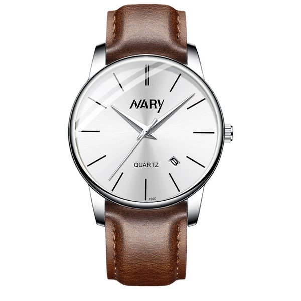 NARY's new men's quartz business watch,simple and atmospheric,waterproof