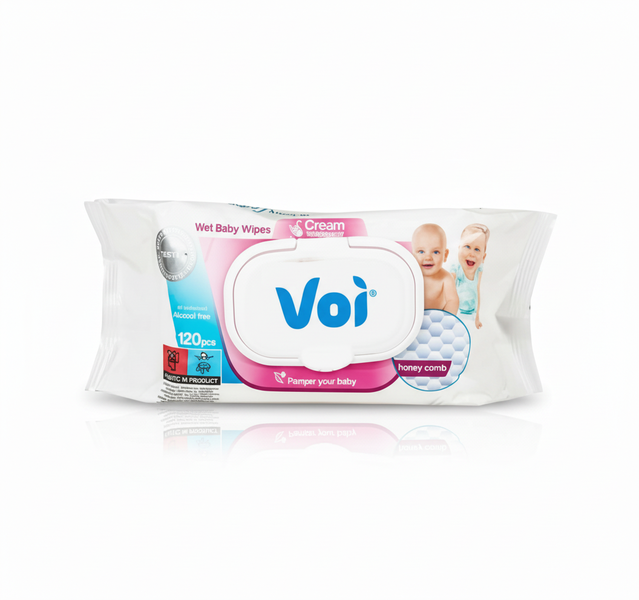 Voi Honeycomb Wet Wipes 120 Piece 16x19cm
