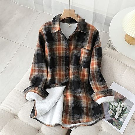 Fur lined plaid on sale jacket