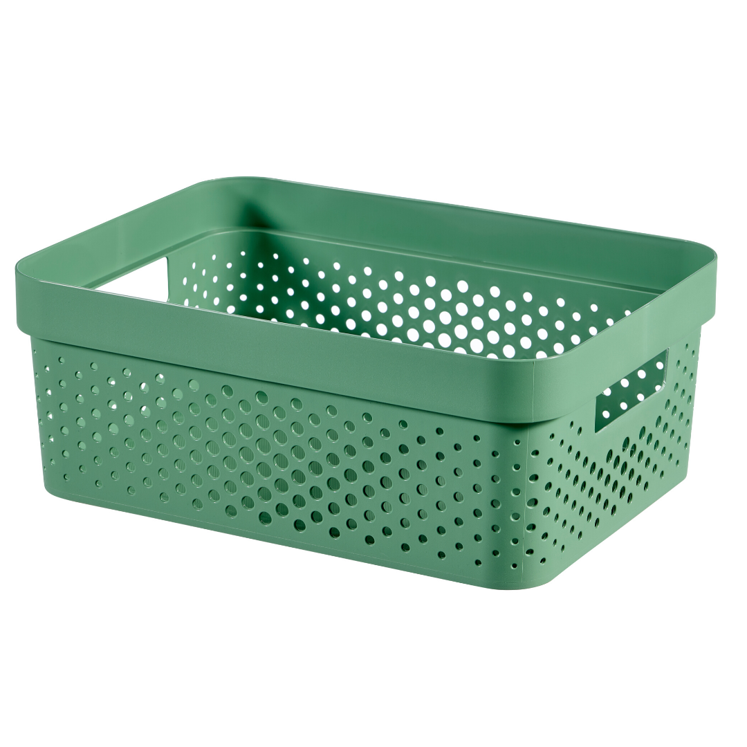 Curver By Keter Infinity 11L Storage Basket With Dots Green Buy