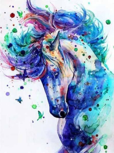 Diamond Painting DIY Full Drill - Colourful Horse 50x70cm