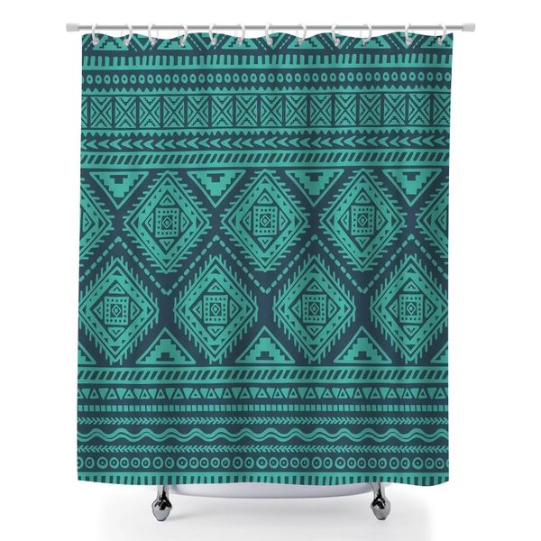 Shower Curtain for Bathroom, Farmhouse Ethnic Print Bath Curtain Backdrop