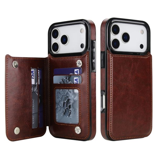 Compatible with iPhone 17 Pro Max Wallet Case with Card Holder, PU Leather