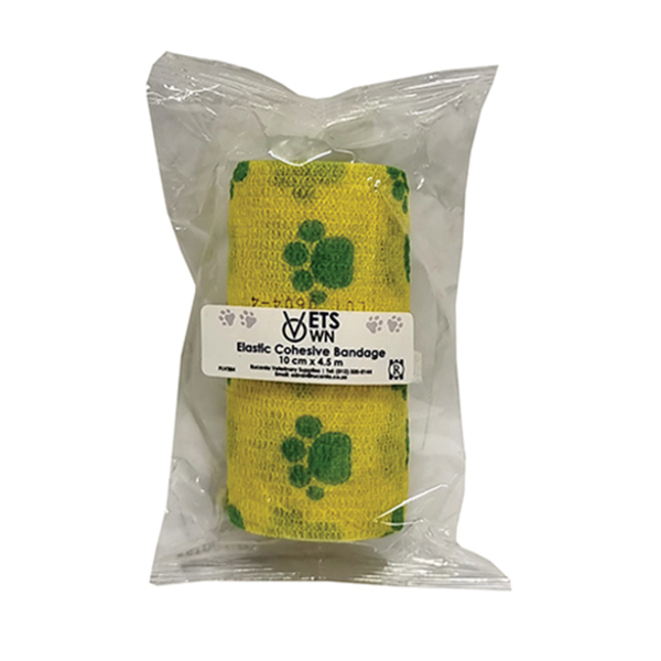 Vets Own - Yellow Paw Print 10cm x 4.5m- Pack Of 2