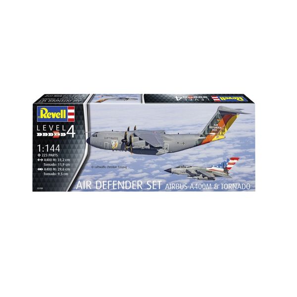 Revell - 1/144 Air Defender Set - Airbus A400M and Tornado - 223 Pieces