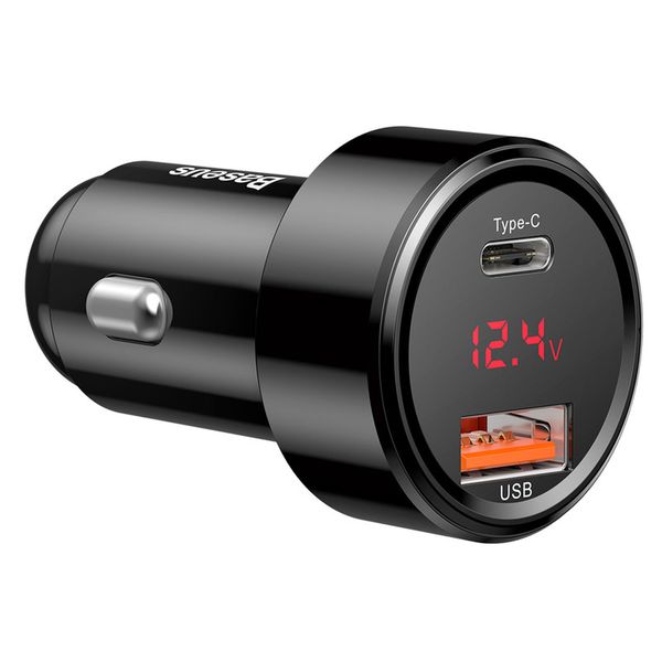Baseus 45W Magic PPS QC Smart Display USB Type-C + Type-A Car Charger