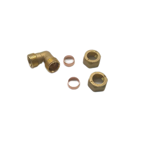 5 pack 15mm X 15mm Brass Compression 90 Degree Elbow with Copper O Rings