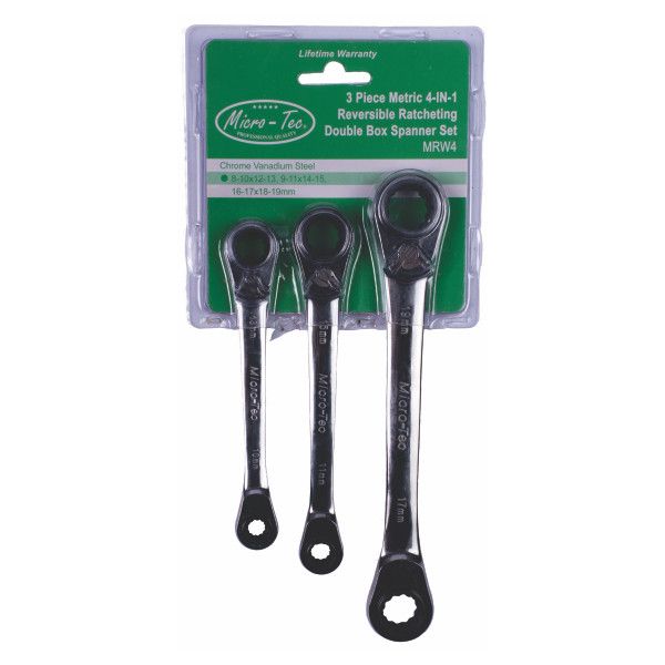 Ratchet Wrench - 4 in 1 - 3 Piece