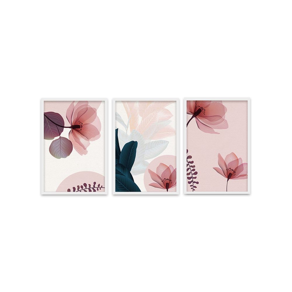 Composite Framed Canvas 3 Piece 40 x 60 Pink Floral | Shop Today. Get ...