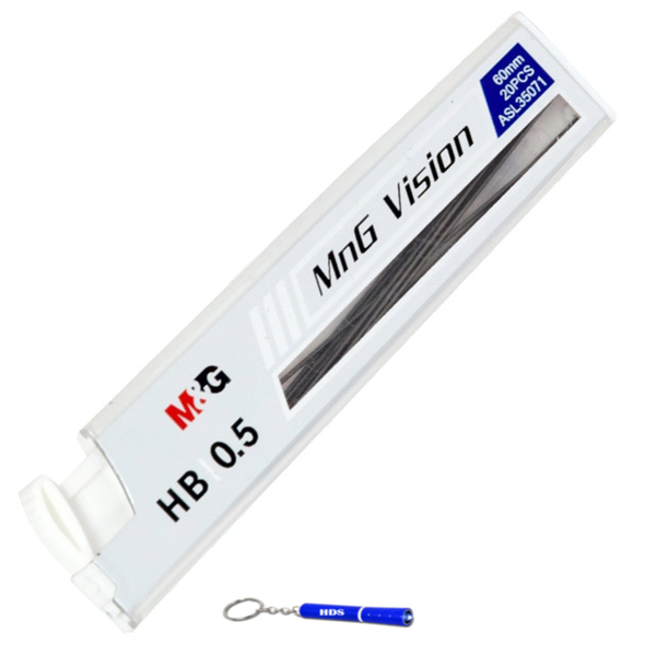 M&amp;G Vision HB pencil leads 0.5mm 36pcs with branded HDS torch