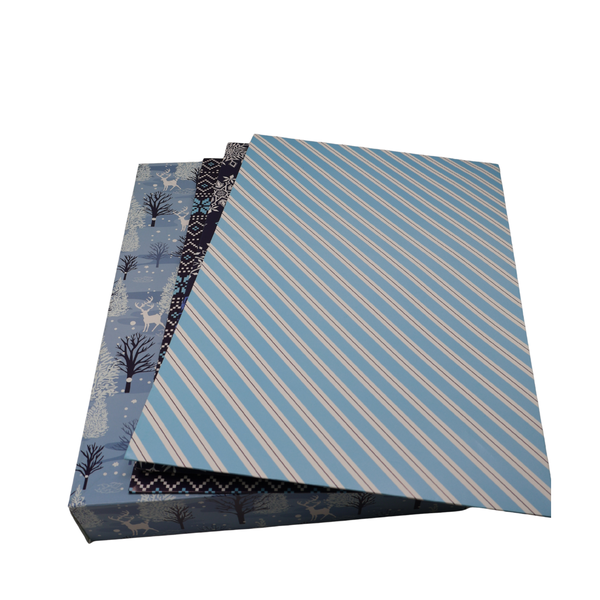 Bue &amp; White Christmas Gift Boxes (set of 4)