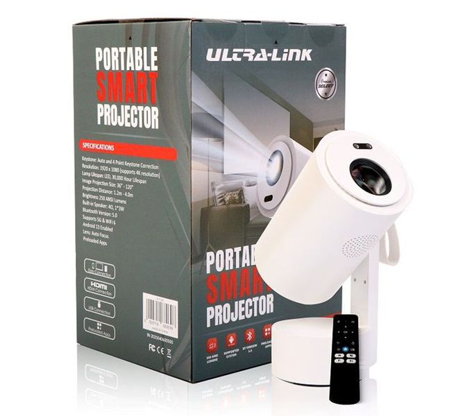 Ultra-Link Portable Smart Projector - White - UL-PJ45