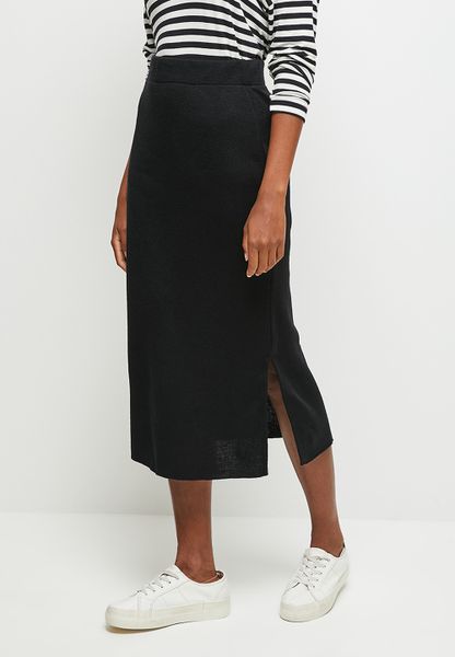 Women's Edit Knitwear Collumn Midi - Black