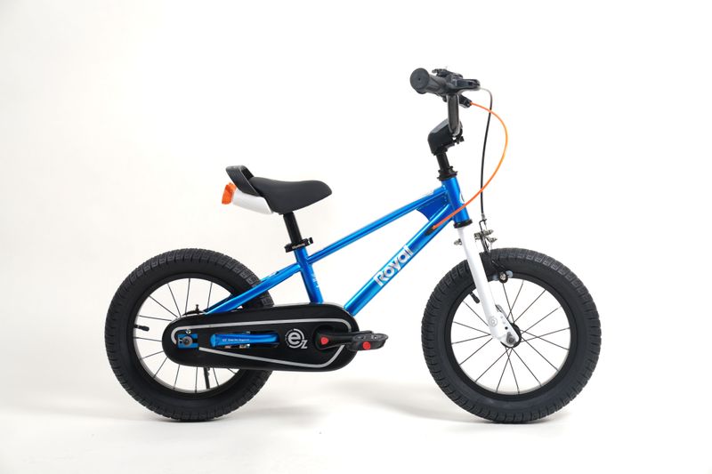 RoyalBaby Kids Bicycle 14'' EZ Blue, Ages 3-5, 2-in-1-Balance to Pedal