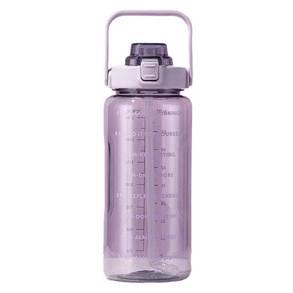 2L Clear BPA-Free Motivational Large Capacity Water Bottle Blue + Stickers