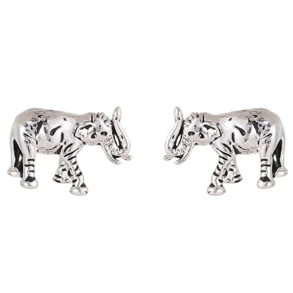 Equilibrium Wild at Heart Elephant Silver Plated Stud Earrings
