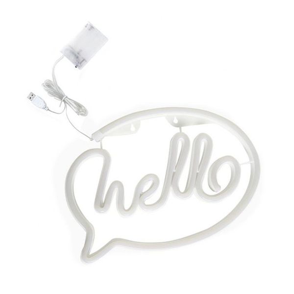USB LED Hello Neon Signs Letter Lights Room Décor, Art Signs/Wall Décor