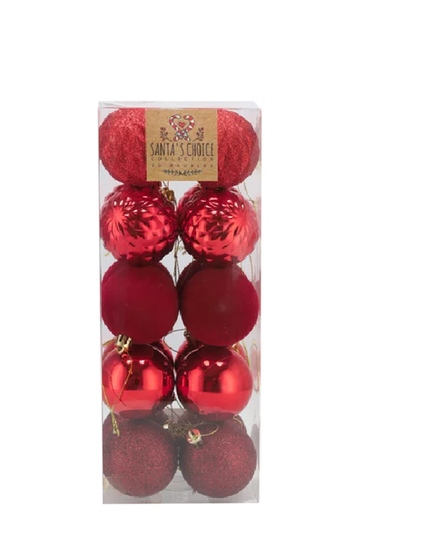 Stunning Shinny Red Christmas Balls 20 Pack
