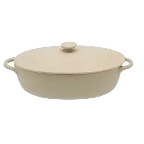 Matt Cream Oval Casserole 33.8cm