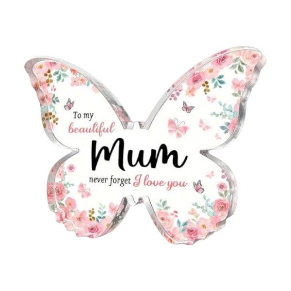 Butterfly-Shaped Acrylic Plaque - Transparent