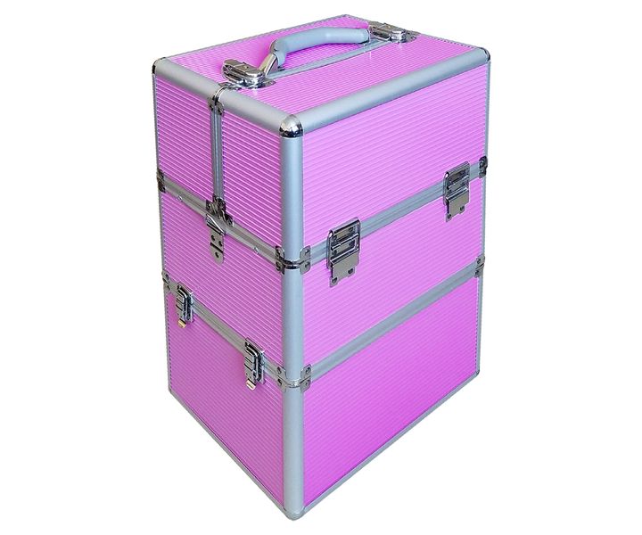 Professional Cosmetic Storage Makeup Case with Lockable Key - Black