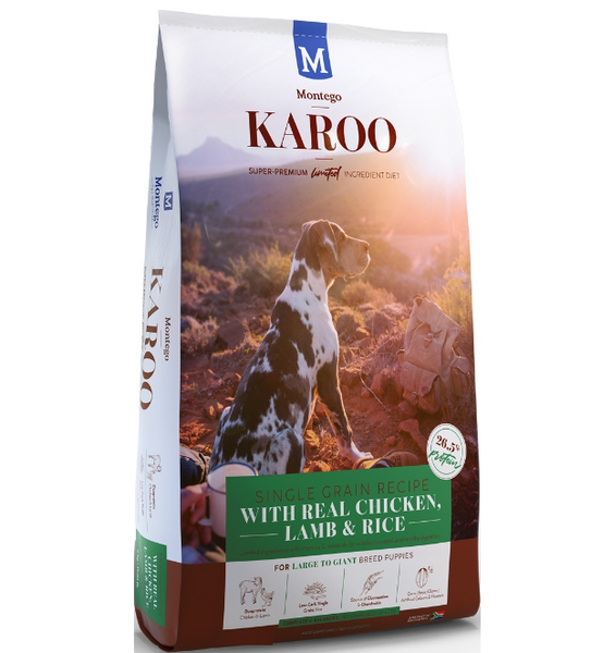 Montego Karoo Dog Food Puppy Large To Giant Breed Chicken &amp; Lamb (8kg)