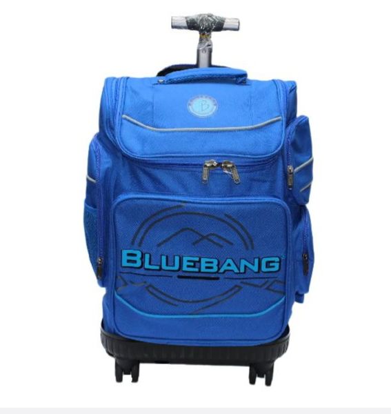4 Wheel Trolley Backpack with Telescopic Handle and Hard Base For School