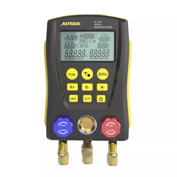 Autool LM120+ Digital Manifold Gauge - Built-In Refrigerant Database
