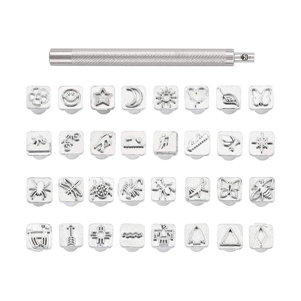 Leather Stamping Tool Set Leather DIY Craft Tool Stamps Set - 32 Piece