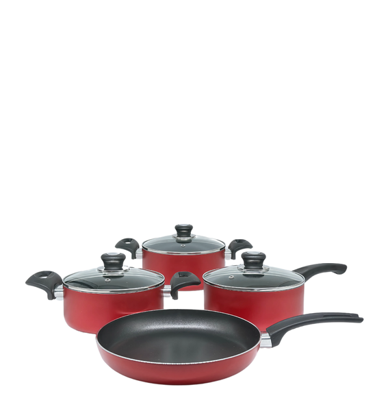 Global 7 Piece Red Non-Stick Set