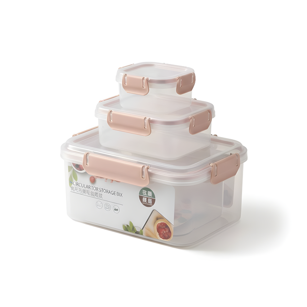 Airtight Food Storage Containers - 3-Piece Nestable Set