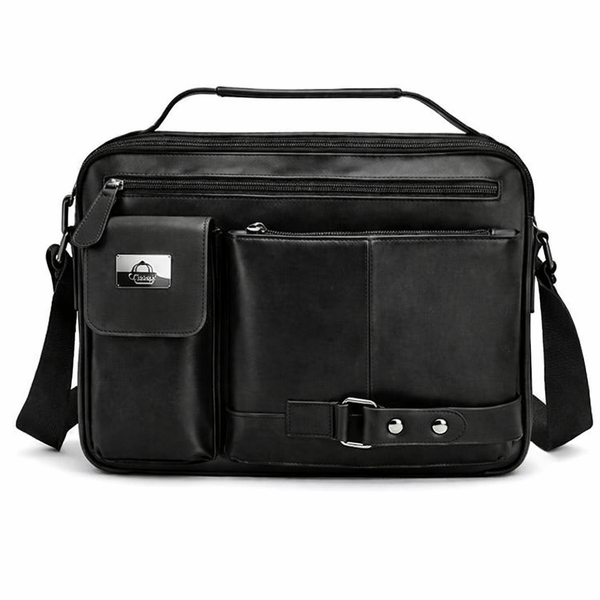 SACLASSY Genuine Leather Bussiness Crossbody Handbag Bag 6004 Black