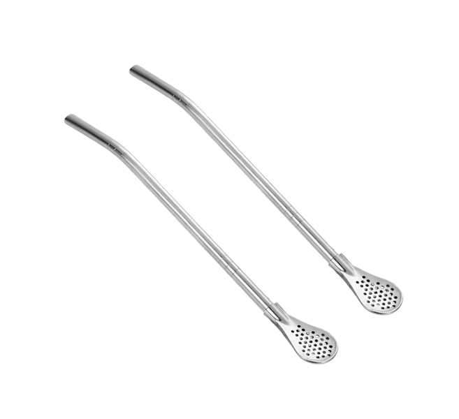 Yerba Mate Bombilla - 304 Stainless Steel - 2-Pack
