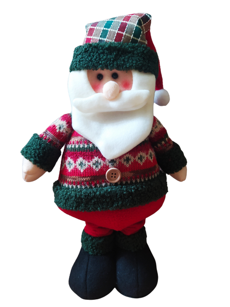 Santa Soft Toy - Vintage Christmas Decor - L30cm